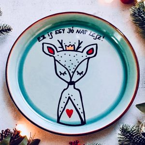 Motivációs tányér (Ez is egy jó nap lesz!) (őzike)