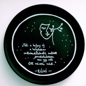 Rúmi tányér (fekete)
