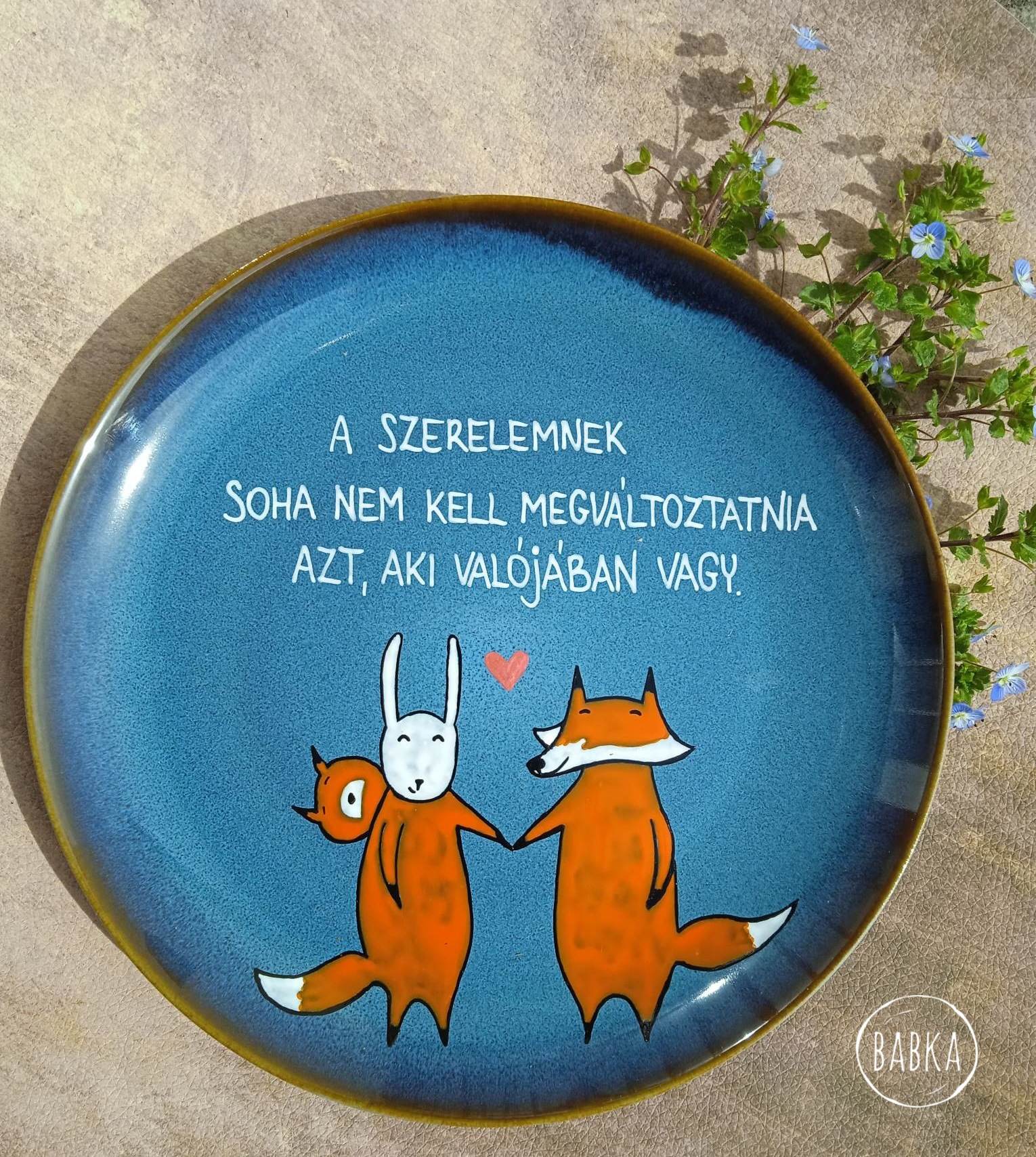 Róka szerelem tányér