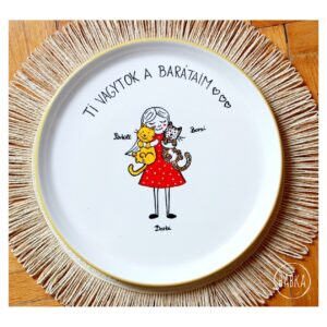 Cicabarátság tányér (személyre szabható)