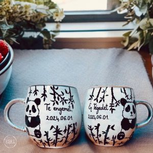 Páros bögre (pandák) (4dl) (Te engemet, én tégedet.) (személyre szabható)