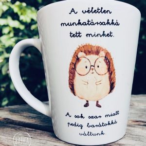 Munkahelyi barátság bögre (süni) (tejeskávés)