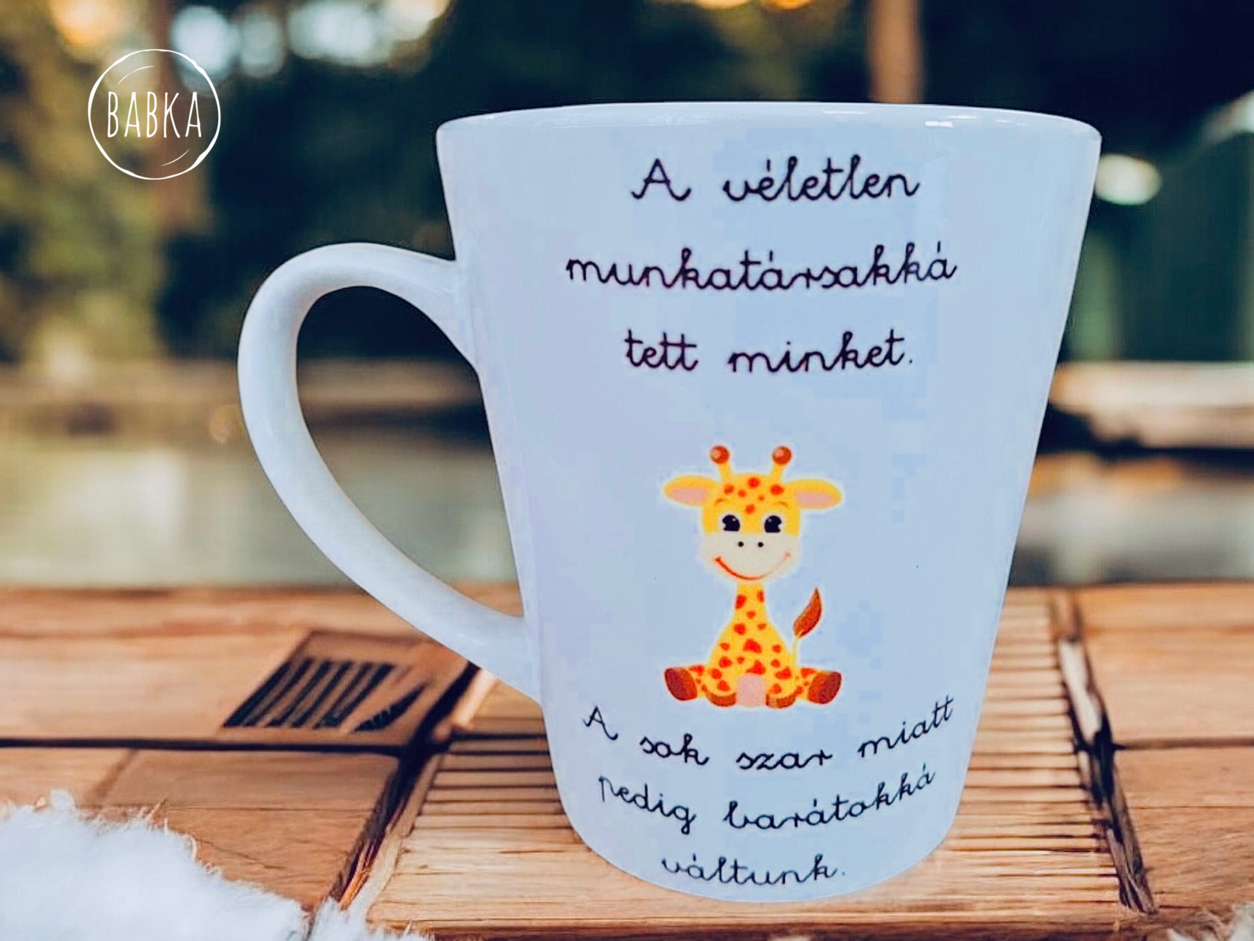 Munkahelyi barátság bögre (zsiráf) (tejeskávés)