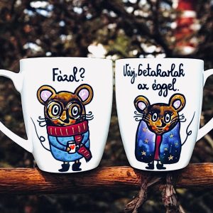 Fázol? várj, betakarlak az éggel. (Radnóti-páros bögre)