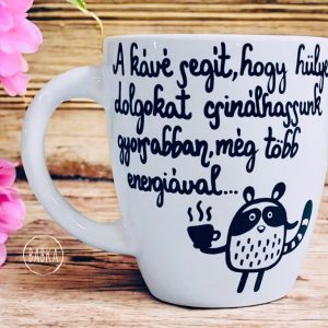 A kávé segít (bögre) (mosómaci)