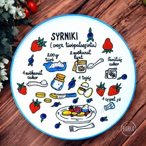 Orosz túrópalacsinta (syrniki) tányér